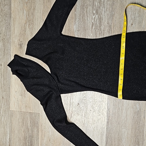 O.P.T bodycon black midi dress with sparkled thredding size xs - Picture 12 of 12